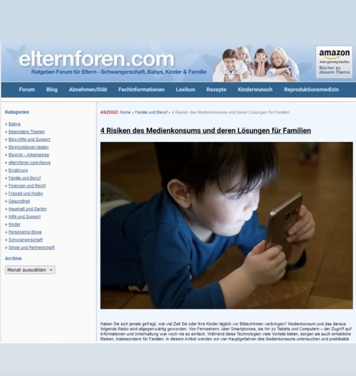 elternforen.com — 4 Risiken des Medienkonsums