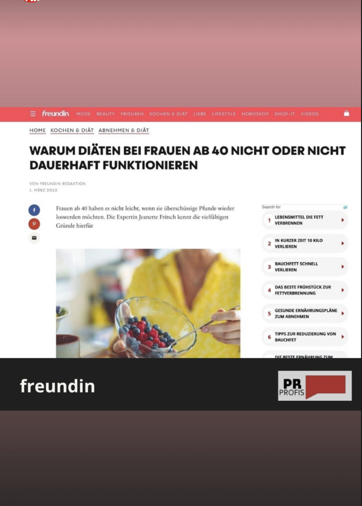 freundin — Diäten bei Frauen ab 40