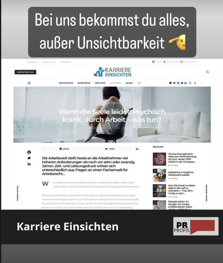 Karriere Einsichten — Psychisch krank durch Arbeit